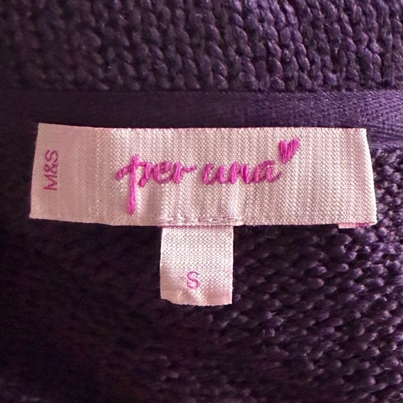 •Per Una• Ribbon Trimmed Zip Up Sweater Cardigan - Size Small - Picture 2 of 7